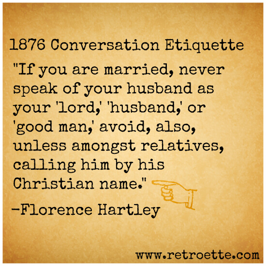 Victorian conversation etiquette