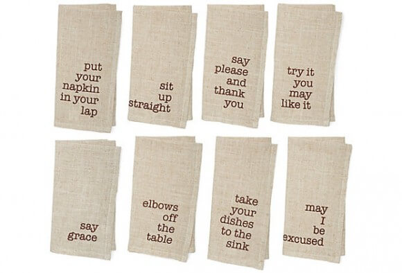 manners napkins for children