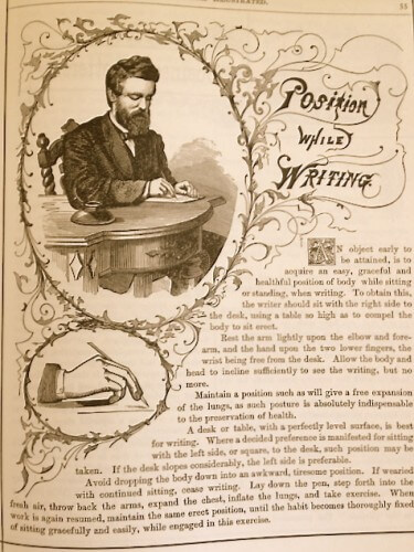 1870s writing position advice