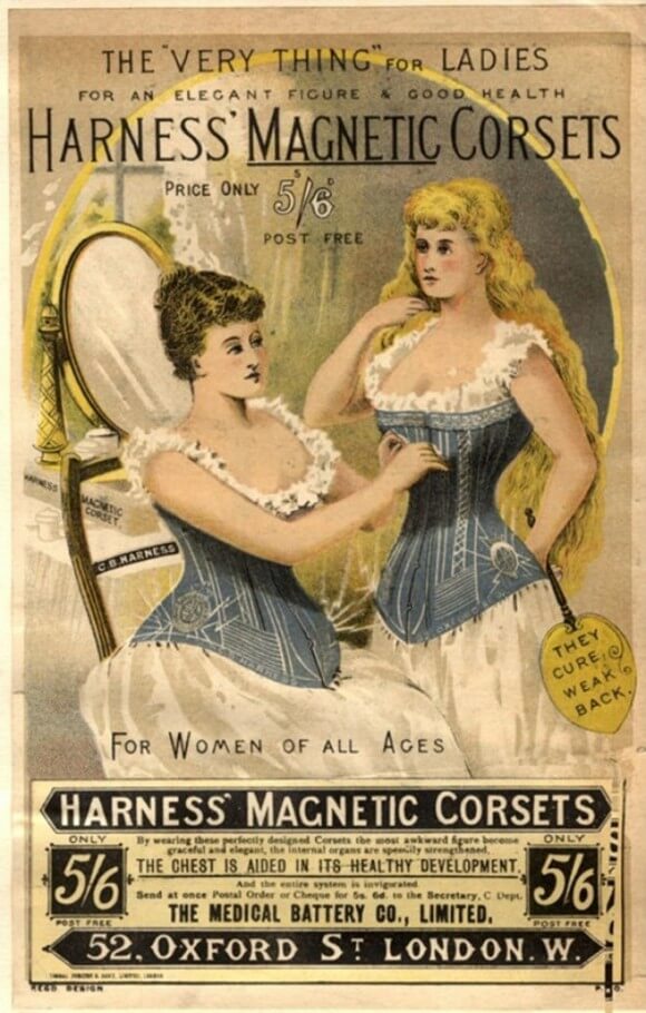 1800s magnetic corset ad